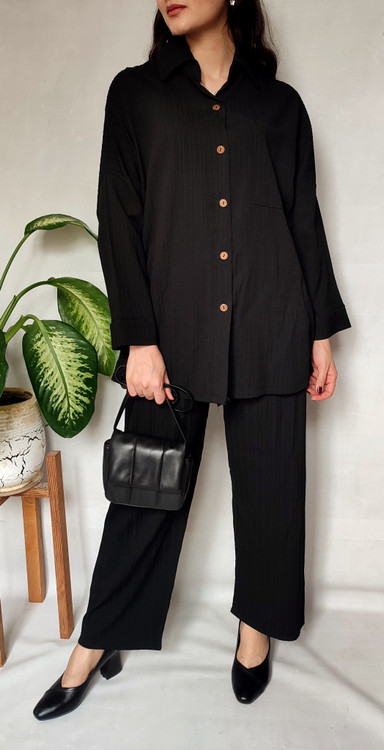 ست تونیک و مانتو مشکی