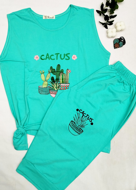 تاپ و شلوارک نخ پنبه