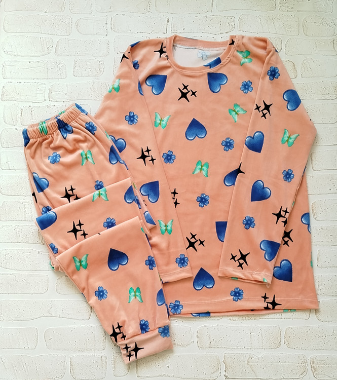 بلوز و شلوار زنانه مخمل طرح قلب