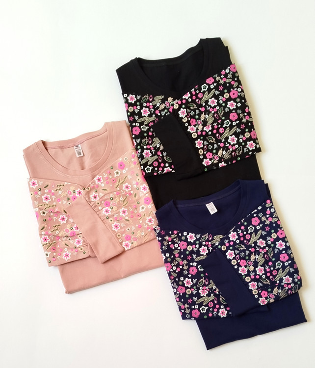 قیمت تیشرت آستین سه ربع نخ پنبه