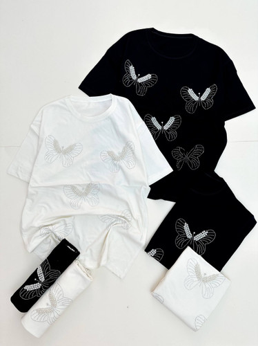 تیشرت کارشده زنانه نخ پنبه